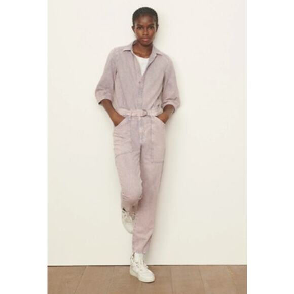 ba&sh Frida Denim Jumpsuit Faded Purple Wash Size: Medium - Picture 1 of 13